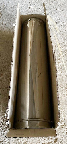 Doppelwandiges Edelstahlrohr 1,0 mtr,  Ø 180 mm